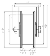 6 in. Caster Assembly Double Flanged